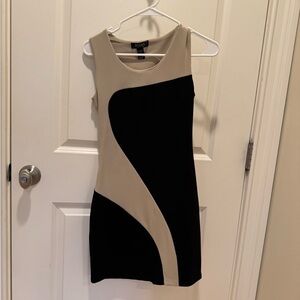 Bloomingdale's Black and Cream Mini Dress